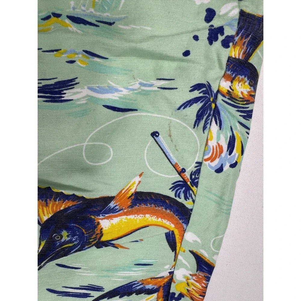 Polo Ralph Lauren Shorts Men 48 Linen Chino Classic Fit Marlin Fishing Island